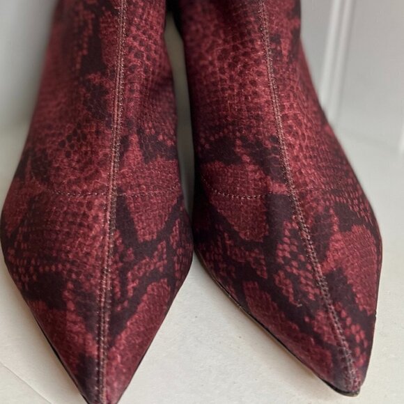 Schutz Red Python snakeskin heel booties Size 7 - Picture 5 of 7